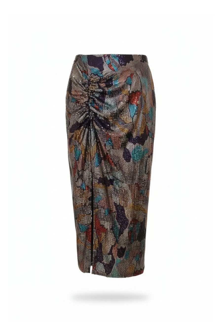 Falda Drapeada Tachas...