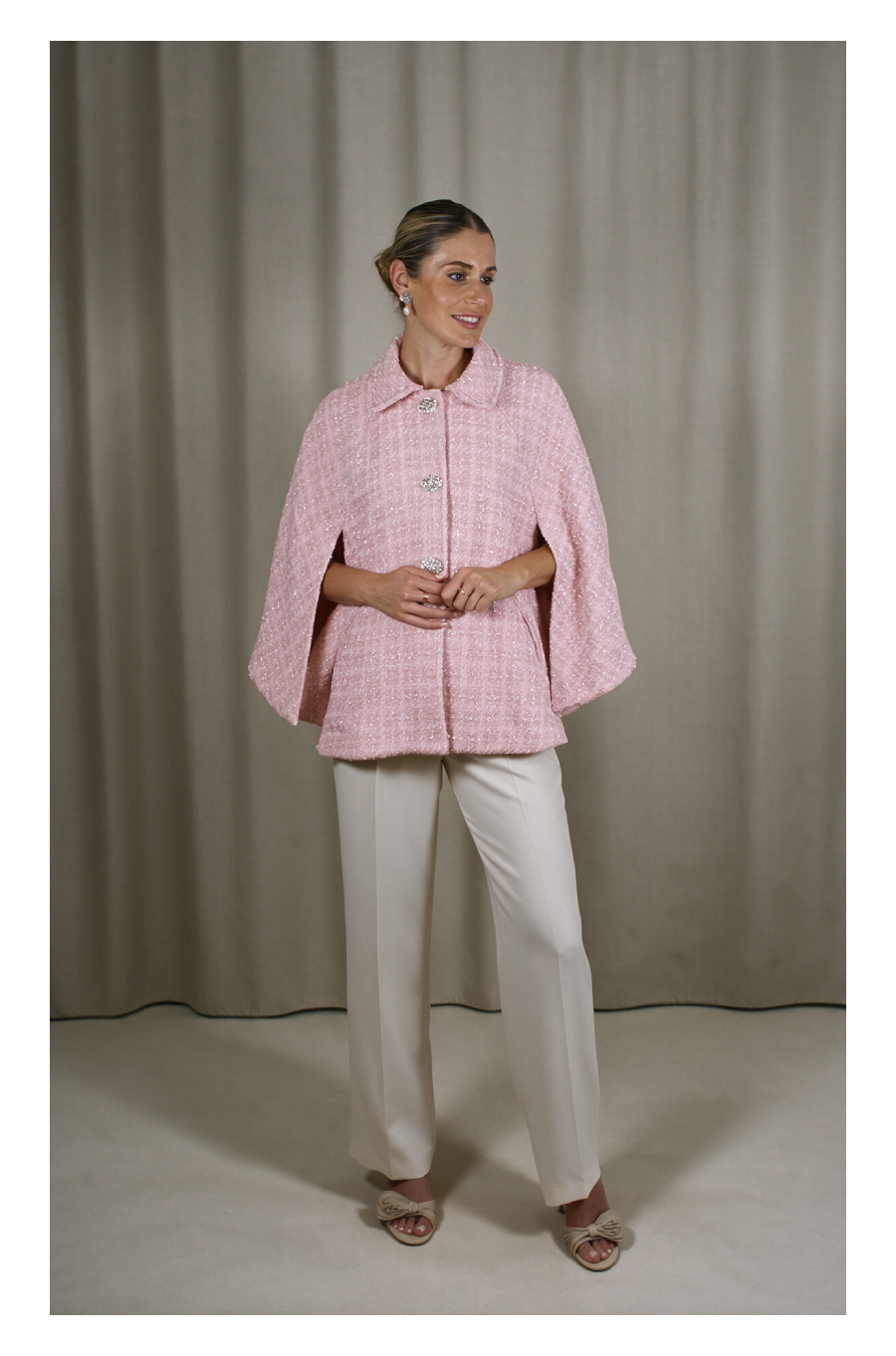 CAPA TWEED ROSA