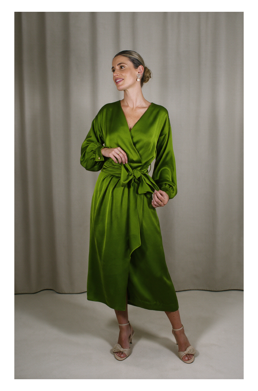Vestido Doble Satén VERDE