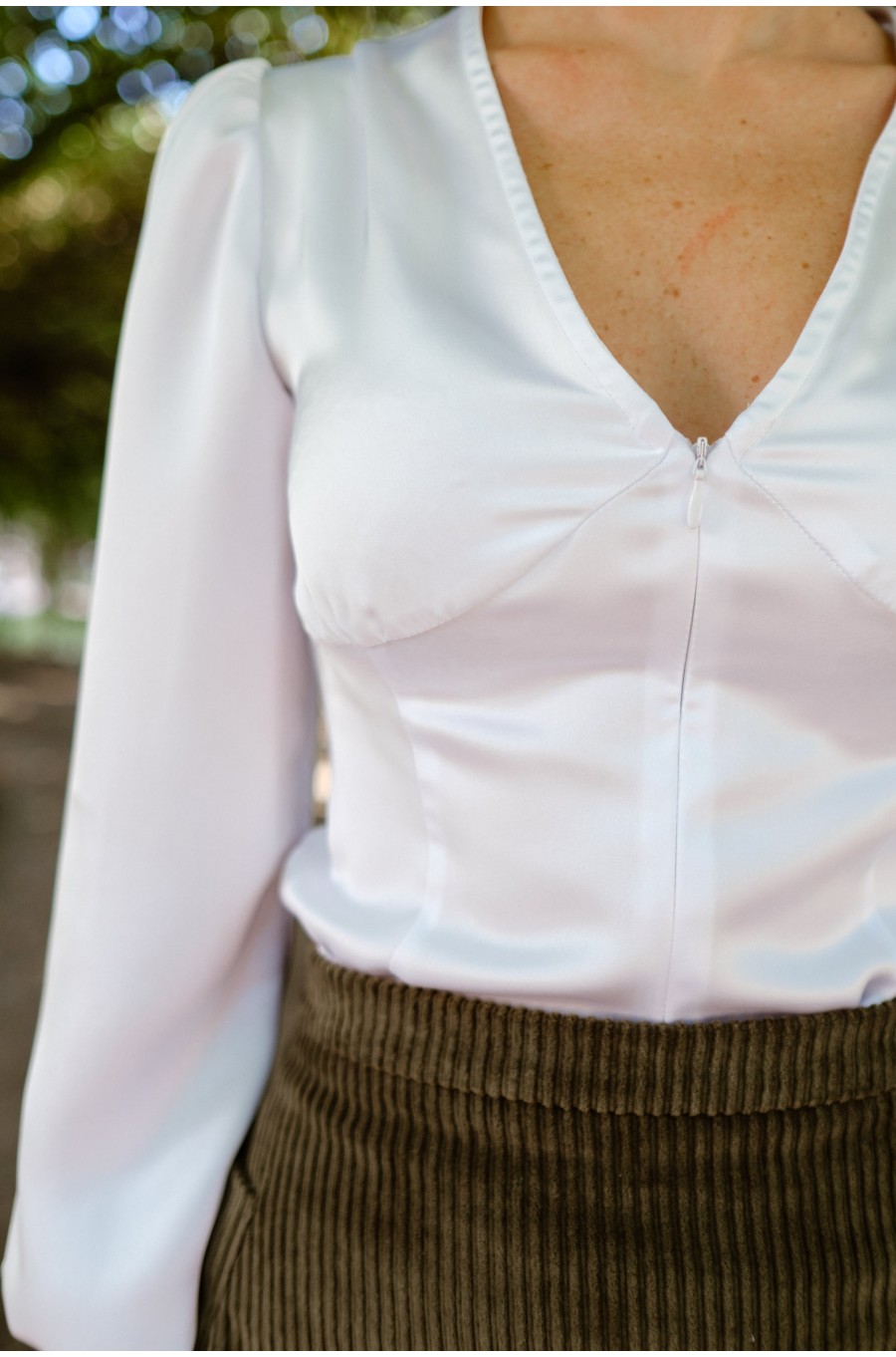 Blusa Raso Blanca Shirley