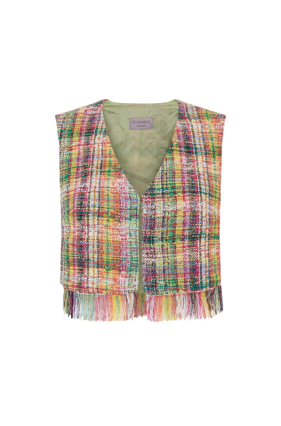 Chaleco Tweed Desflecado...