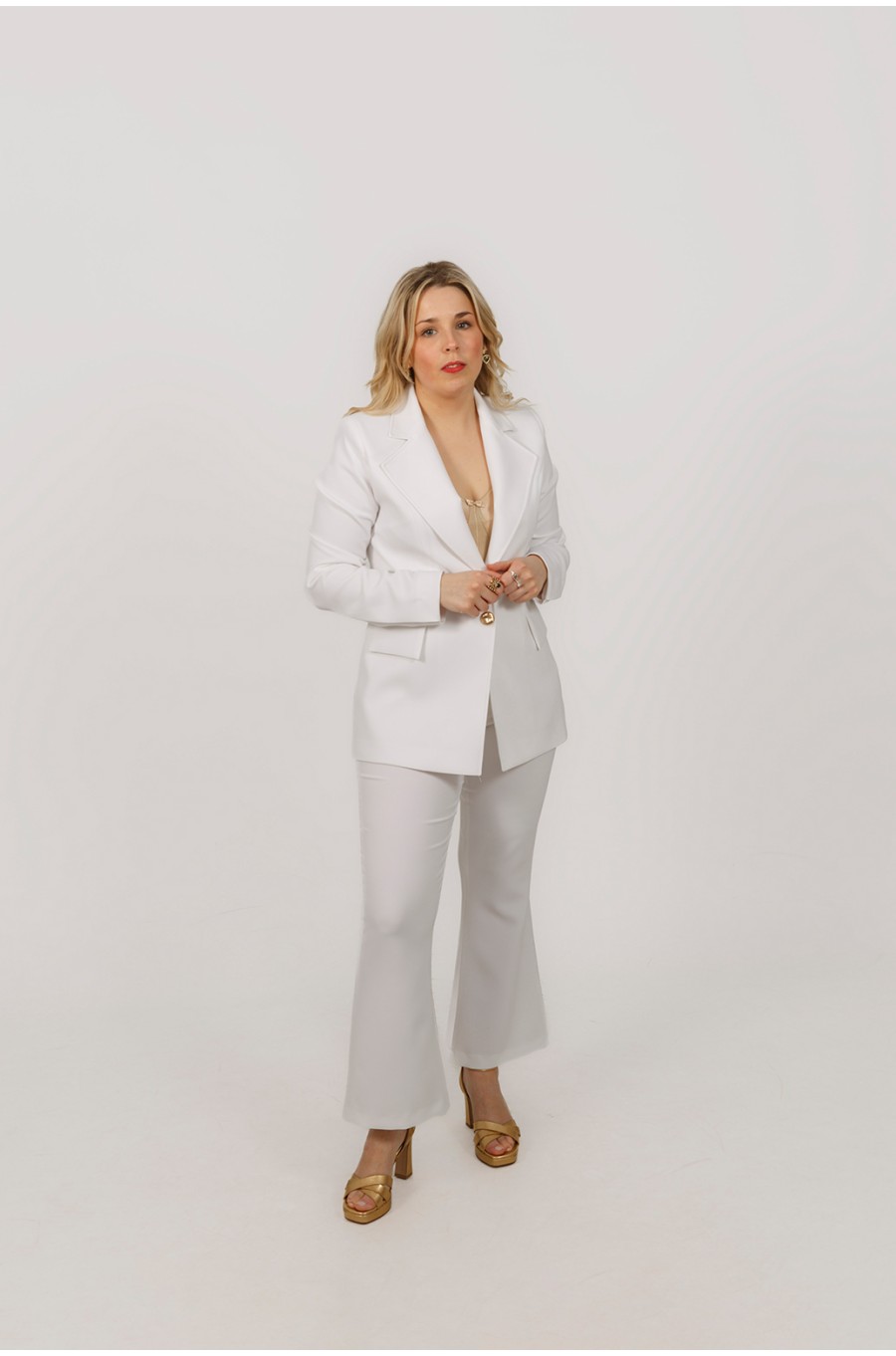 CHAQUETA TRAJE BLANCA