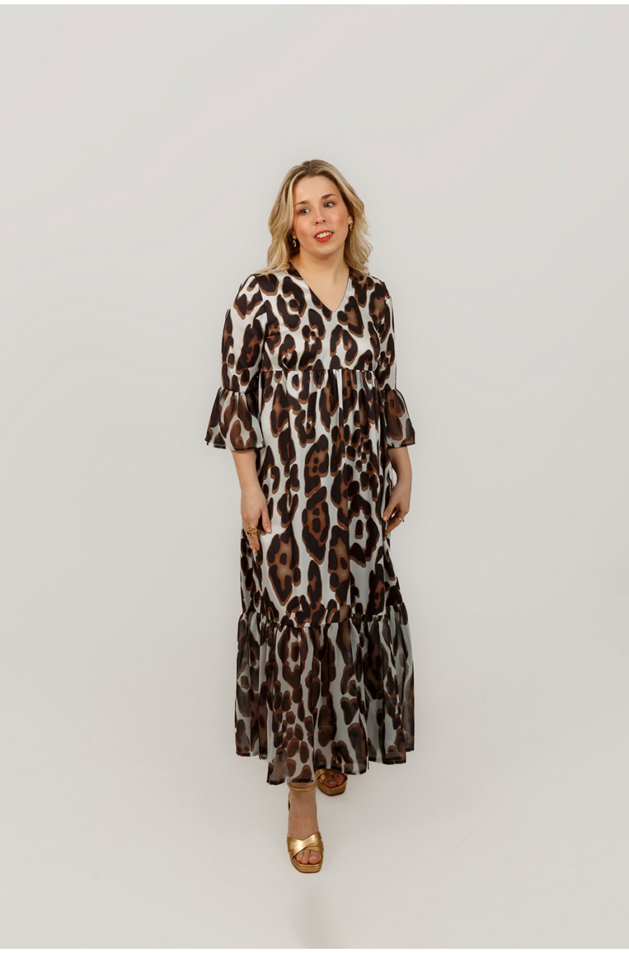 VESTIDO MIDI ANIMAL PRINT